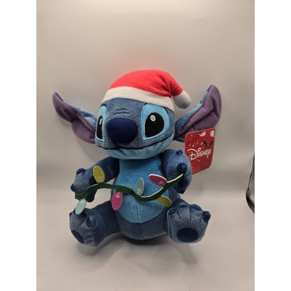 Disney ~Lilo and Stitch movie Stitch with Christmas Lights ~ 10" Plush ~ NEW